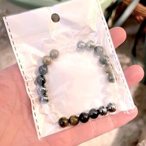 NWOT LUMOONA 🔮 HEAVYWEIGHT CRYSTAL STRETCH BRACELET w/DUST BAG